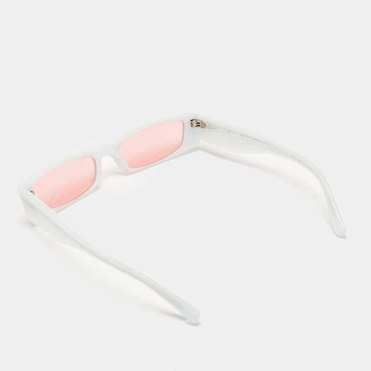 Pre Owned Alain Mikli x Alexandre Vauthier White/Pink A05039 Edwidge Rectangle sunglasses