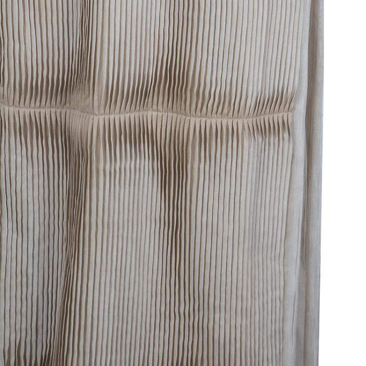 Pre Owned Alberta Ferretti Beige Silk Pleated Pintuck Detail Sleeveless Gown M