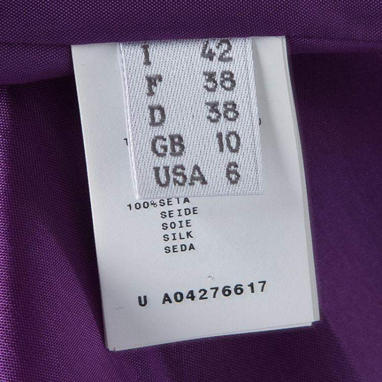 Pre Owned Alberta Ferretti Purple Silk Embellished Sleeveless Dress M