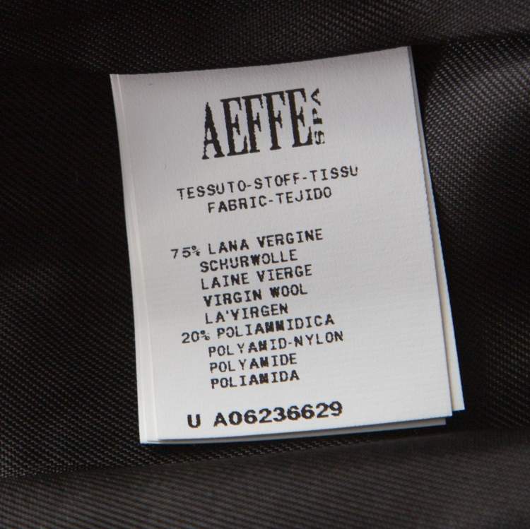 Pre Owned Alberta Ferretti Black and Gold Embellished Felted Wool Stand Collar Overcoat M