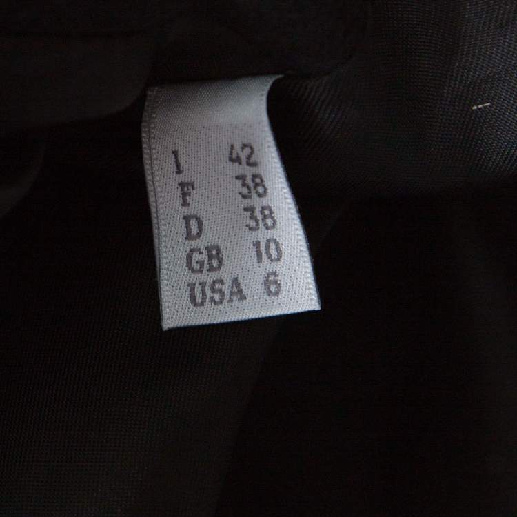 Pre Owned Alberta Ferretti Black and Gold Embellished Felted Wool Stand Collar Overcoat M