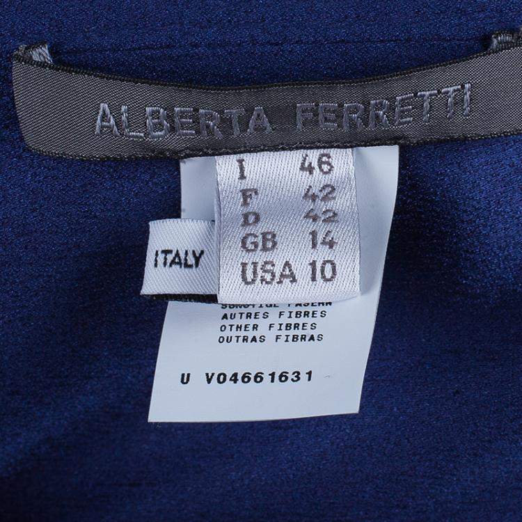 Pre Owned Alberta Ferretti Blue Strapless Fishtail Gown L