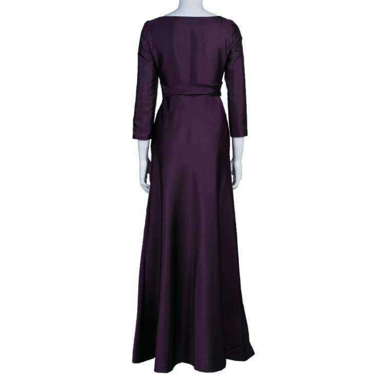 Pre Owned Alberta Ferretti Limited Edition Purple Silk Gown S