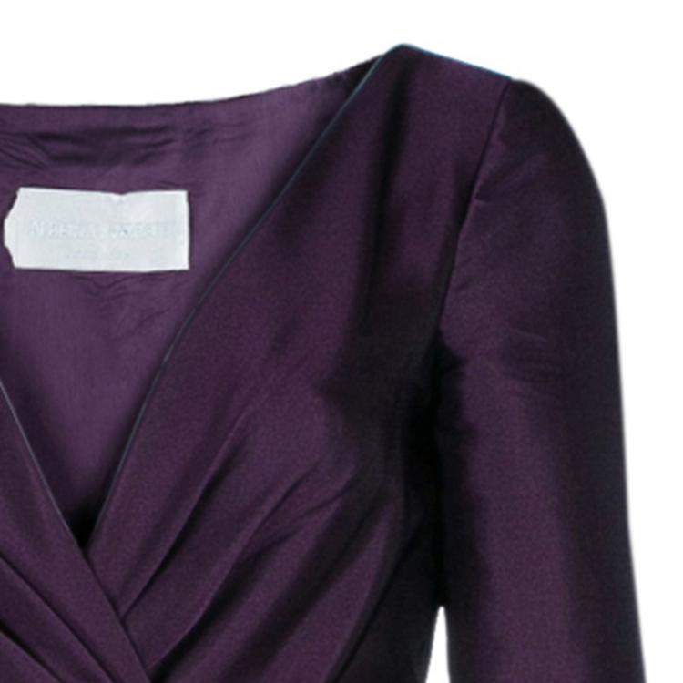 Pre Owned Alberta Ferretti Limited Edition Purple Silk Gown S