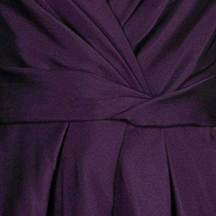 Pre Owned Alberta Ferretti Limited Edition Purple Silk Gown S