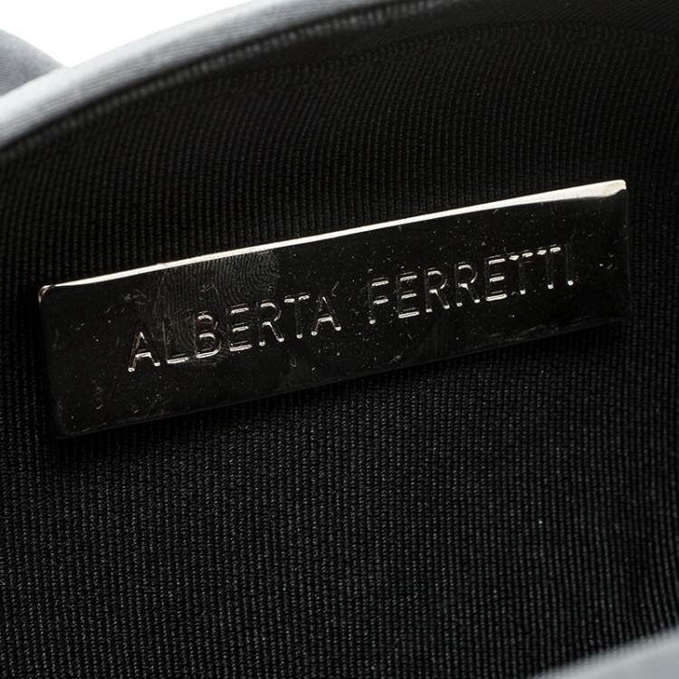 Pre Owned Alberta Ferretti Grey Satin Clutch