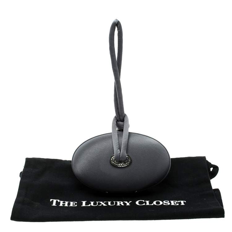 Pre Owned Alberta Ferretti Grey Satin Clutch