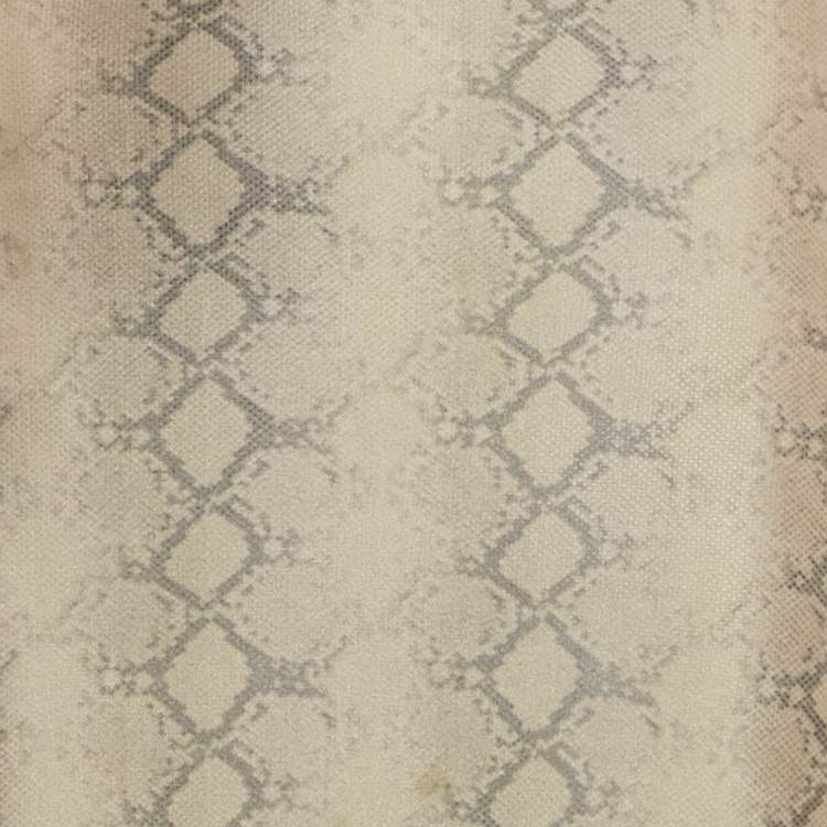 Pre Owned Alek Adorian Couture Beige Snake Print Jersey Asymmetric One-Shoulder Maxi Dress S