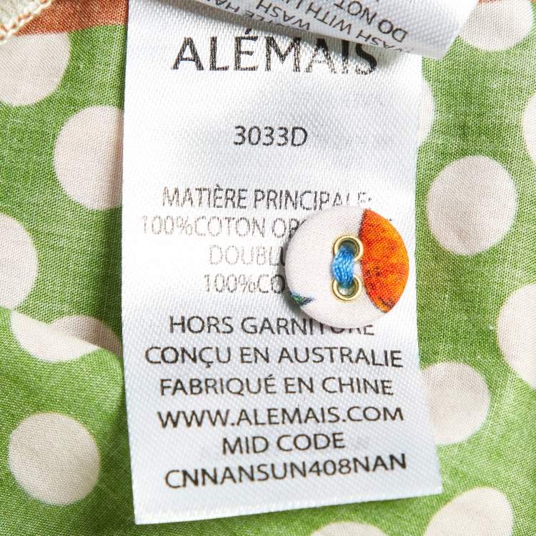 Pre Owned Alemais Multicolor Lemonis Print Cotton Midi Shirt Dress L