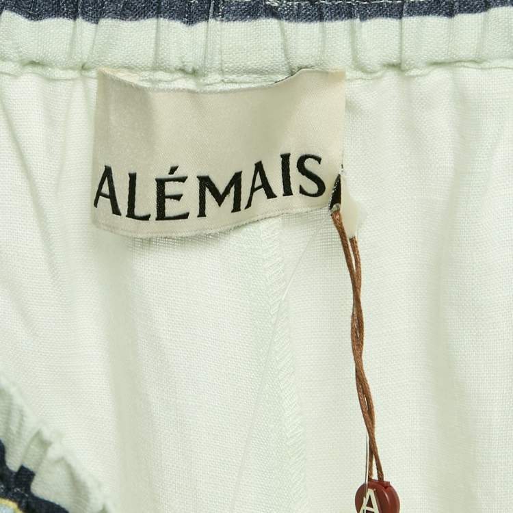 مملوكة مسبقًا Alemais Multicolor Printed Linen Palazzo Pants M