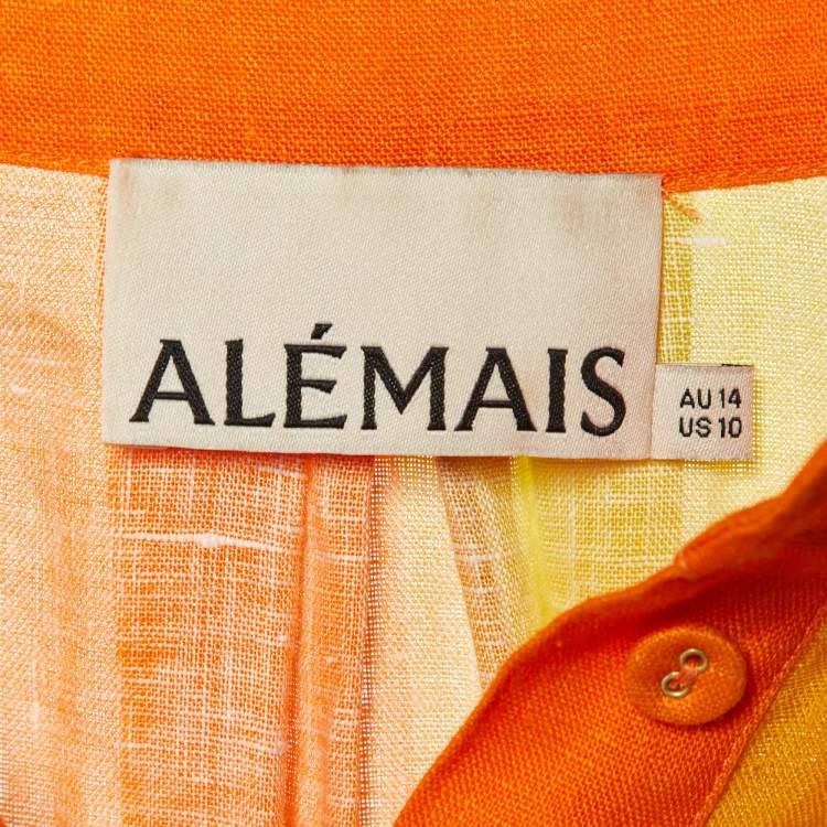 Pre Owned Alemais Multicolor Floral Print Linen Shirt Dress M