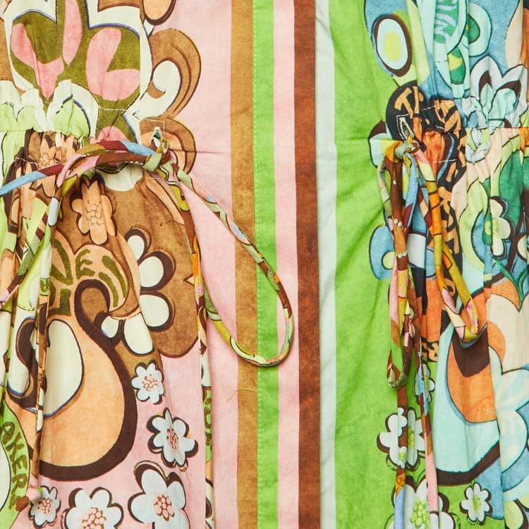 Pre Owned Alemais Multicolor Printed Cotton Dreamer Long Pool Dress M