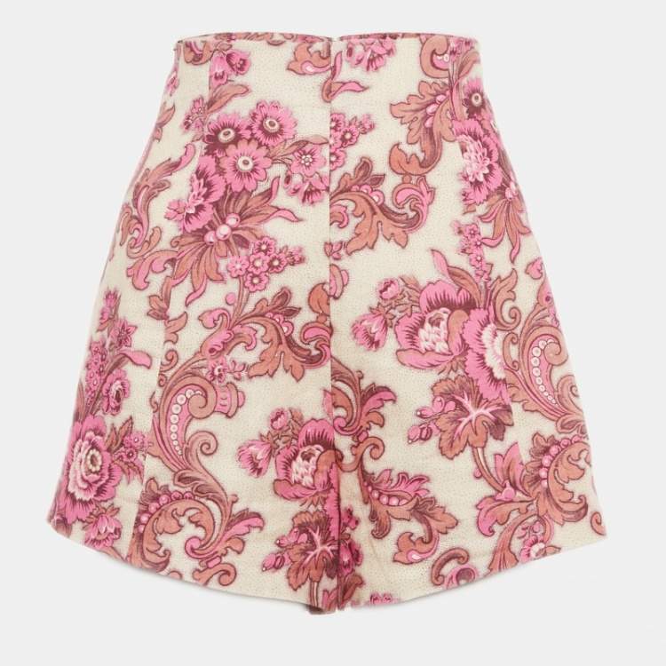 Pre Owned Alemais Multicolor Printed Linen Shorts M