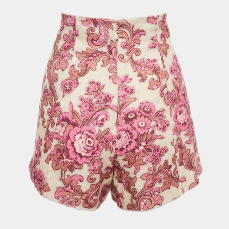 Pre Owned Alemais Multicolor Printed Linen Shorts M