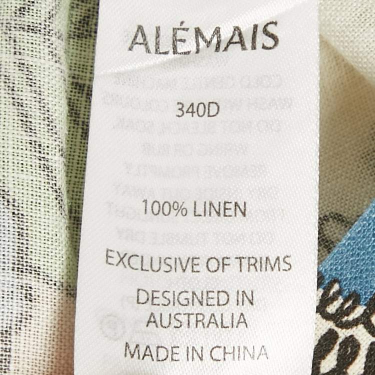 مملوكة مسبقًا Alemais Multicolor Floral Print Linen Belted Mini Dress M