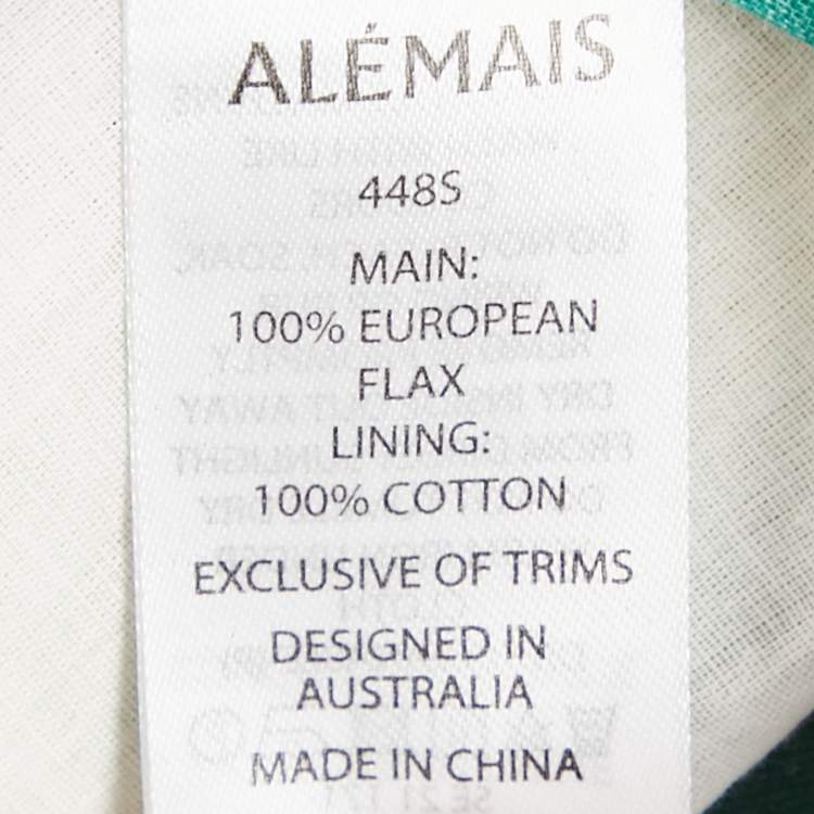 Pre Owned Alemais White Fruitta Print Linen Wrap Midi Skirt L