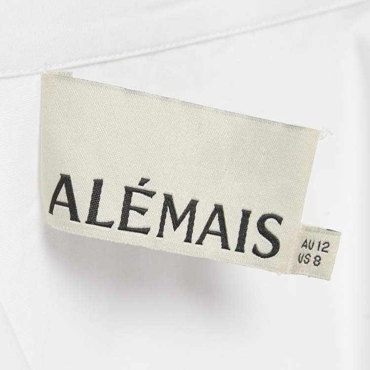 Pre Owned Alemais White Embroidered Cotton Oversized Shirt M