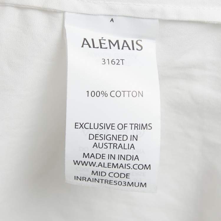 Pre Owned Alemais White Embroidered Cotton Oversized Shirt M