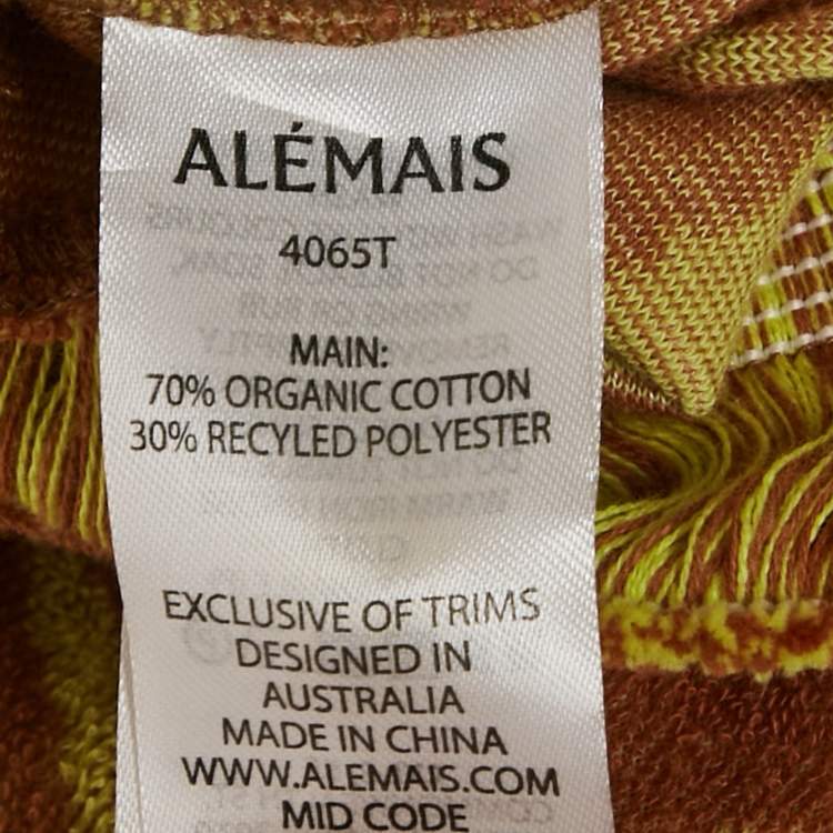 Pre Owned Alemais Yellow/Brown Print Terry Cotton Set S
