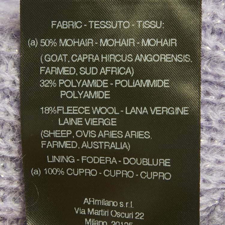 Pre Owned كارديغان أليساندرا ريتش صوفي مخلوط بزخرفة فيونكة بنفسجي مقاس صغير (سمول)