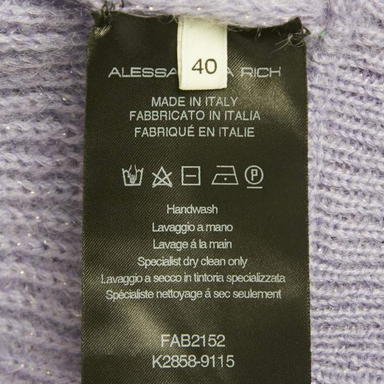 Pre Owned كارديغان أليساندرا ريتش صوفي مخلوط بزخرفة فيونكة بنفسجي مقاس صغير (سمول)