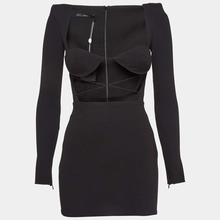 Pre Owned Alex Perry Black Crepe Mini Dress S