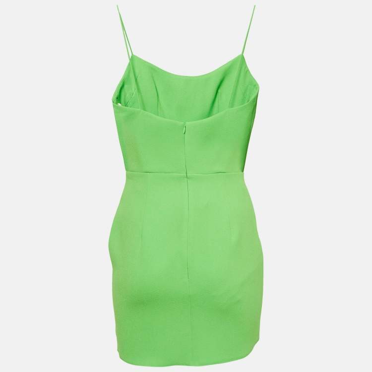 Pre Owned Alex Perry Apple Green Stretch Crepe Singlet Mini Dress M
