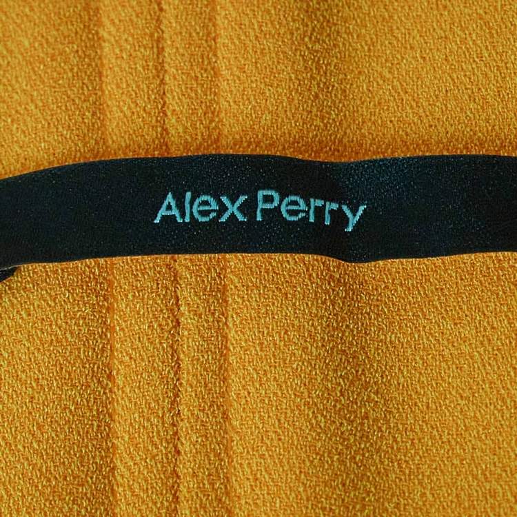 Pre Owned Alex Perry Orange Stretch Crepe Lee Midi Dress M