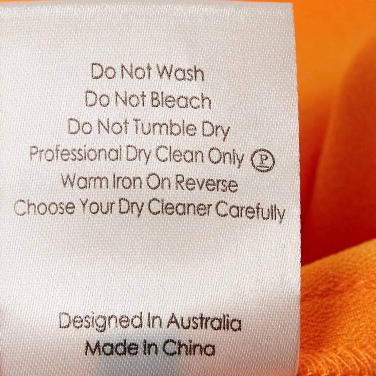 Pre Owned Alex Perry Orange Stretch Crepe Lee Midi Dress M