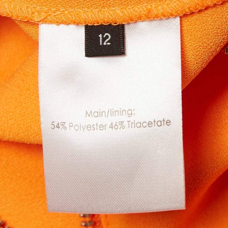 Pre Owned Alex Perry Orange Stretch Crepe Lee Midi Dress M