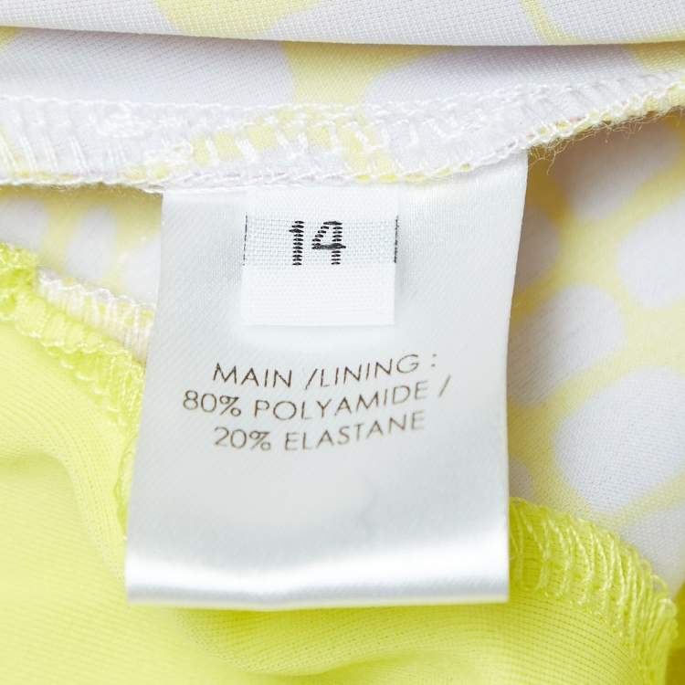 Pre Owned Alex Perry Yellow/Lilac Croc Print Jersey Midi Dress L