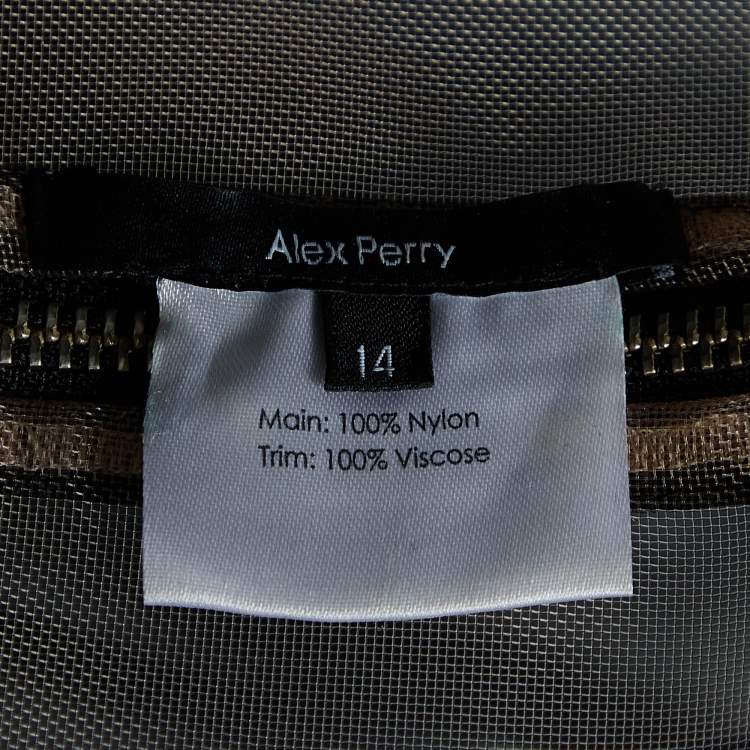 مملوكة مسبقًا Alex Perry Black Mesh Briony Gown L