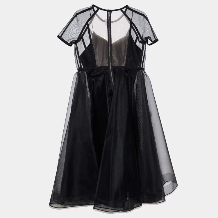 مملوكة مسبقًا Alex Perry Black Mesh Briony Gown L