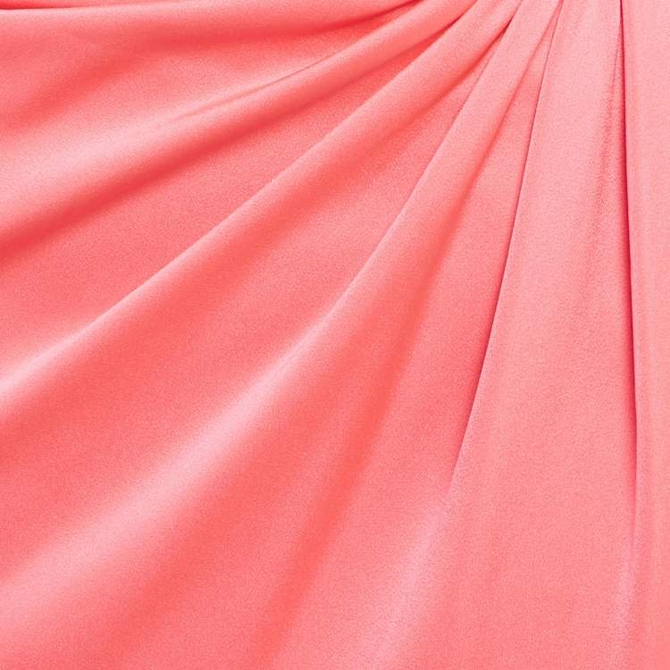 Pre Owned Alex Perry Pink Satin Top and Draped Skirt Set S