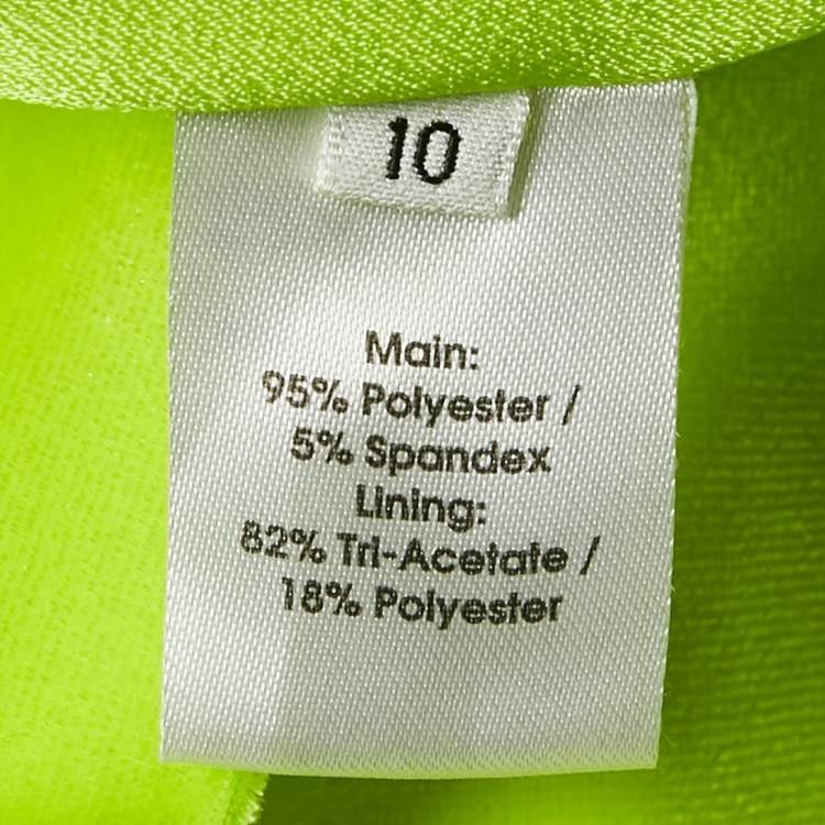 Pre Owned Alex Perry Lime Green Velvet Cut-Out Detail One Shoulder Maxi Dress M