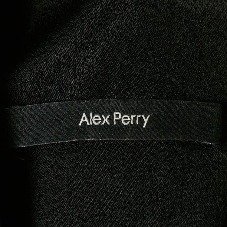 مملوكة مسبقًا Alex Perry Black Sequin Fish Cut Gown M