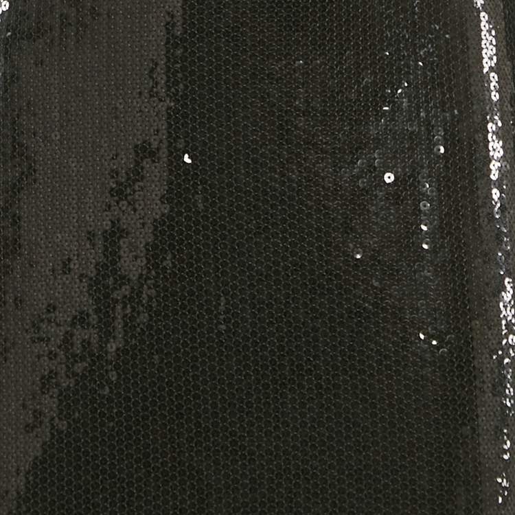 مملوكة مسبقًا Alex Perry Black Sequin Fish Cut Gown M