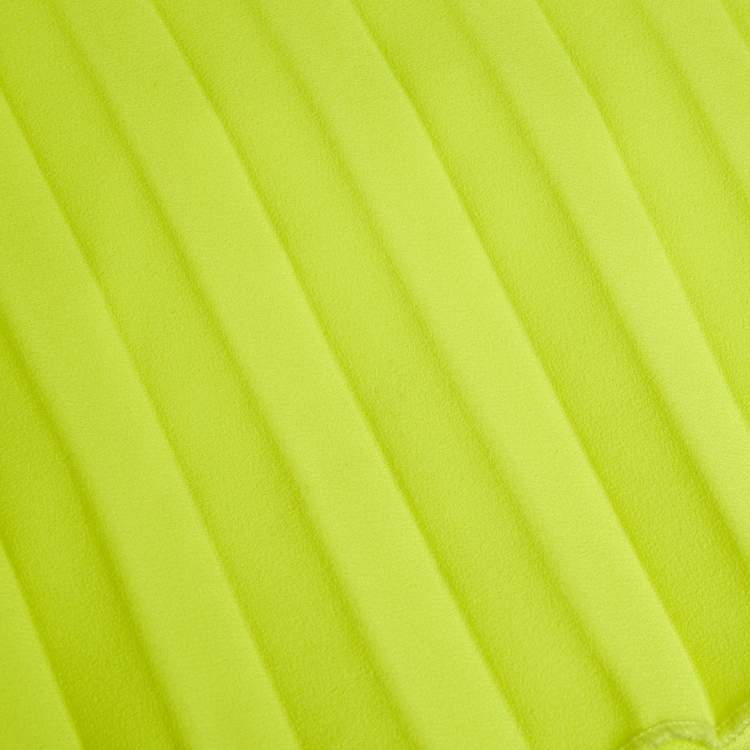 Pre Owned Alex Perry Neon Green Crepe Shoulder Drape Raina Maxi Dress M