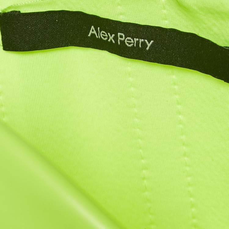 Pre Owned Alex Perry Neon Green Faux Leather Strappy Clay Mini Dress S 