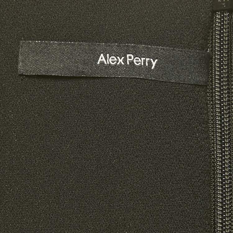 Pre Owned Alex Perry Black Crepe Cut -Out Mini Dress M