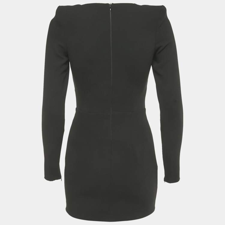 Pre Owned Alex Perry Black Crepe Cut -Out Mini Dress M