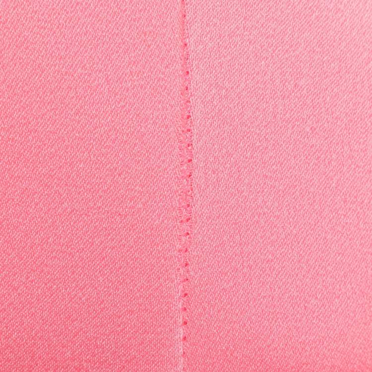 Pre Owned Alex Perry Neon Pink Crepe Strapless Shoulder Gown M