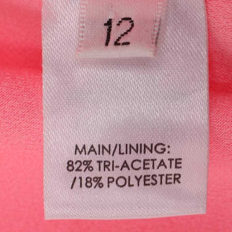 Pre Owned Alex Perry Neon Pink Crepe Strapless Shoulder Gown M