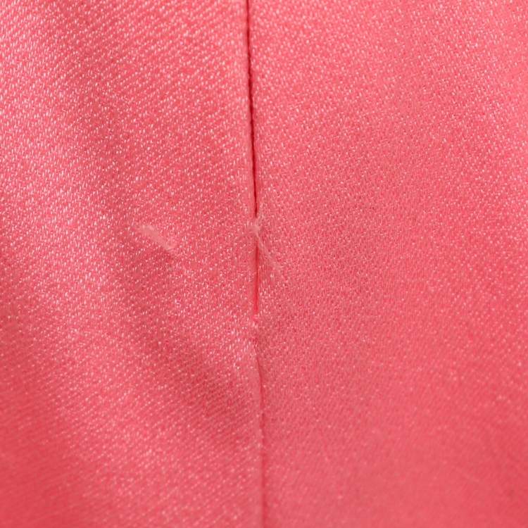 Pre Owned Alex Perry Neon Pink Crepe Strapless Shoulder Gown M