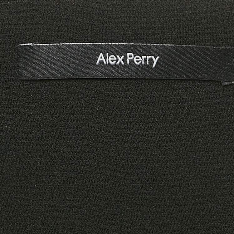 Pre Owned Alex Perry Black Crepe Corin Midi Dress S