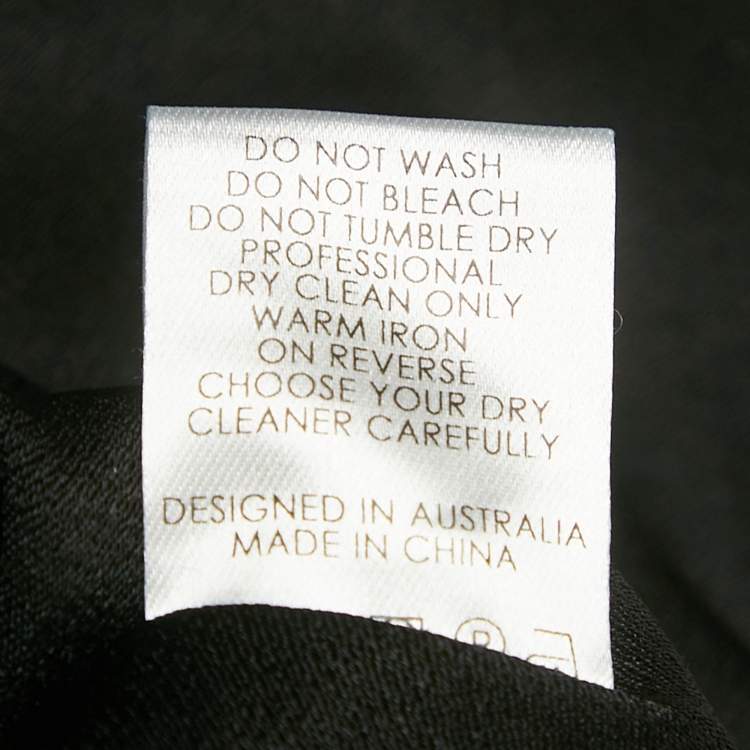 Pre Owned Alex Perry Black Crepe Corin Midi Dress S