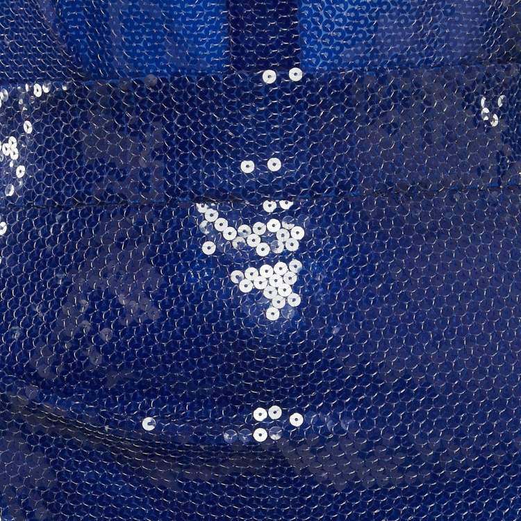 مملوكة مسبقًا Alex Perry Blue Sequin Shirt and Skirt Set S