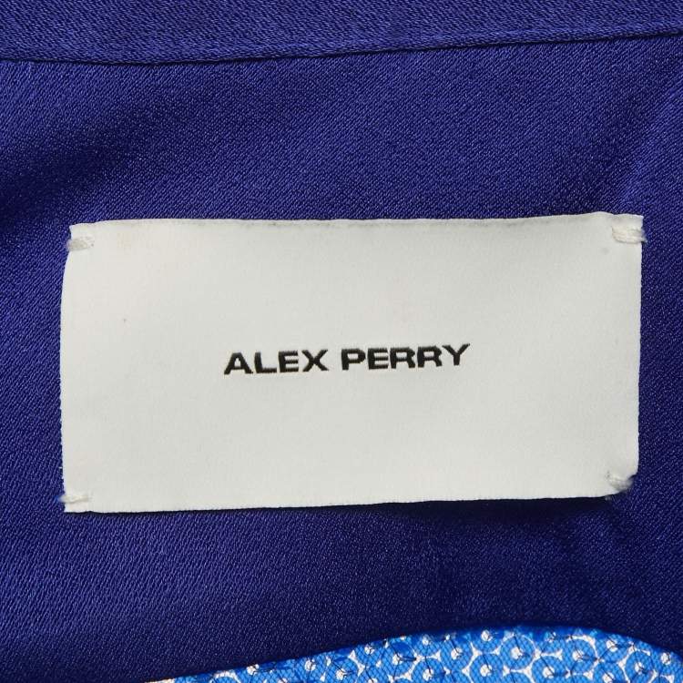 مملوكة مسبقًا Alex Perry Blue Sequin Shirt and Skirt Set S