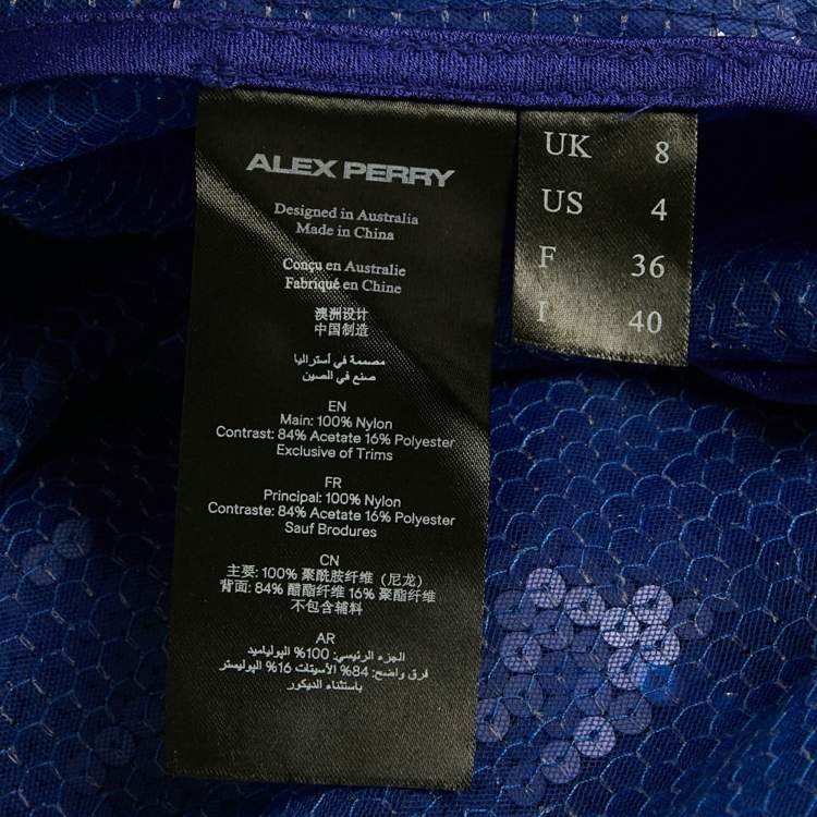 مملوكة مسبقًا Alex Perry Blue Sequin Shirt and Skirt Set S