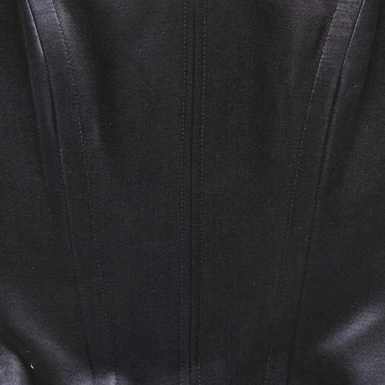 مملوكة مسبقًا Alex Perry Blue Satin Strapless Corset Top XS